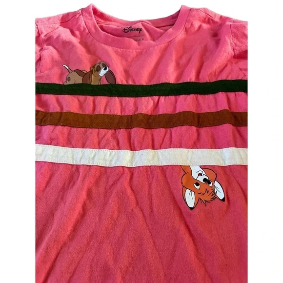 Disney fox and the hound Pink Long Sleeve Striped shirt size large - Picture 4 of 5